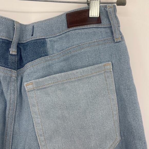 Hollister Pachwork Mom Jeans Sz 11R Ultra High Rise Y2K Indie Raw Hem Coquette - Picture 8 of 11